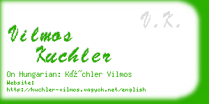 vilmos kuchler business card